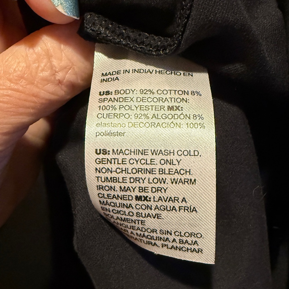 Chico's Black button down top with embroidery emb… - image 5